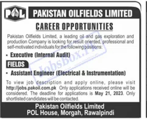 Pakistan Oilfields Limited POL Jobs 2023 | Online Application Procedure