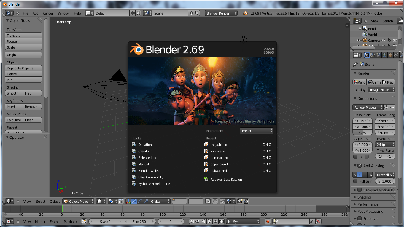 Tutorial Blender 3D Membuat Text Nama 3D Hawin Riska