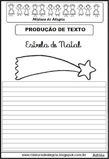 Produção de texto estrela de natal