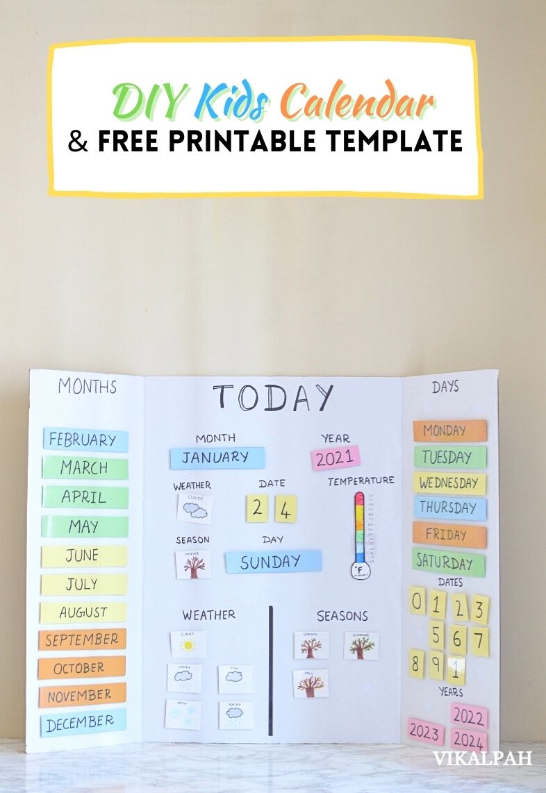 vikalpah diy kids calendar how to make preschool calendar at home