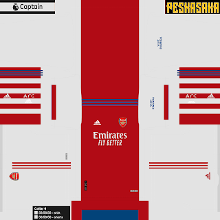Kit Arsenal 2021 para Efootball PES 2021