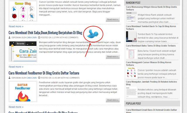 Cara Membuat Burung Twitter Terbang Di Blog Terbaru