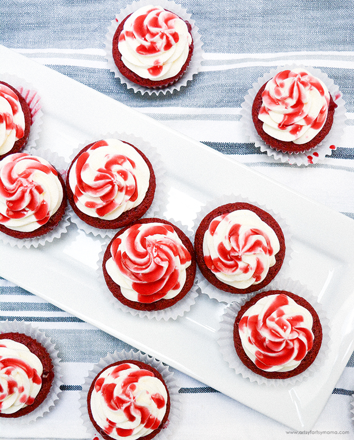 Halloween Bloody Red Velvet Cupcakes