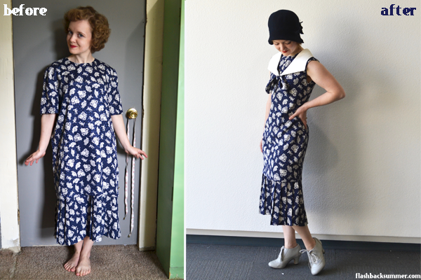 Flashback Summer: 1980s to 1920s Upcycling Project - recycled 80s dress becomes 1920s summer dress