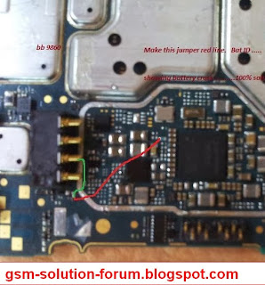 BB 9860 Showing Battery Cross (X) Solution