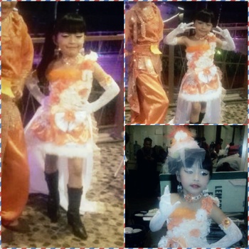 Selamat Atas Juara Fashion  Show  Baju  Pesta  Unik Orange 