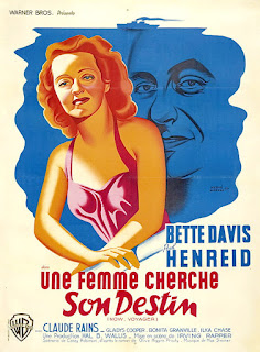 UNE FEMME CHERCHE SON DESTIN. Cartel grande: 120 x 160 cms. Francia. Artista: Hervé Morvan. Imprenta: Imp. Bédos, París. LA EXTRAÑA PASAJERA. Now, Voyager. 1942. Estados Unidos. Dirección: Irving Rapper. Reparto: Bette Davis, Paul Henreid, Claude Rains, Gladys Cooper, Bonita Granville, John Loder, Ilka Chase, Janis Wilson, Lee Patrick, Franklin Pangborn.