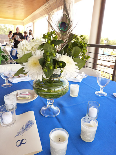 Table Center Pieces on The Candle Decorations And The Many Feather Wreaths