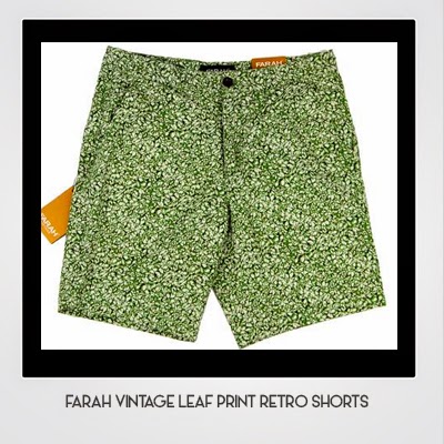 Farah Vintage Leaf Print Retro Shorts