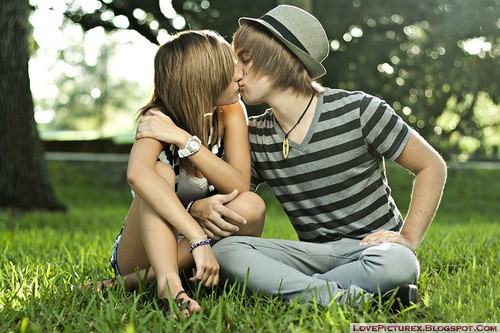 cute, couple, kiss, lovers, romantic