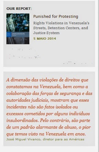 Human Rights Watch :Promotores e Juízes são Cúmplices de Violações de Direitos Humanos na Venezuela