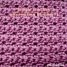 how to crochet single crochet FL and BL, how to crochet, free crochet patterns, washcloths, facecloths, 