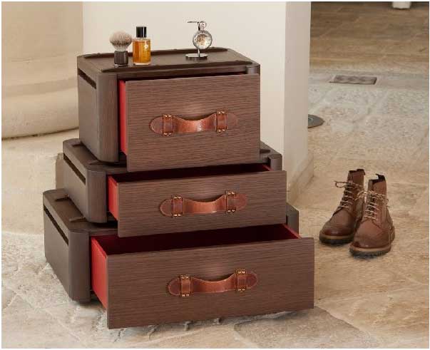 Vintage suitcase chest of drawers