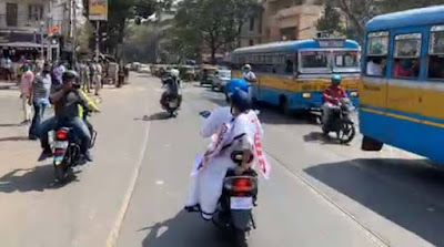 CM Mamata Banerjee in her way at Nabanna ,Petrol price hike