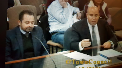   Attorney Richard Cornetta and a representative from the developer making their case to the Town Council