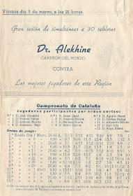 Partes del díptico sobre el Campeonato Individual de Catalunya 1944