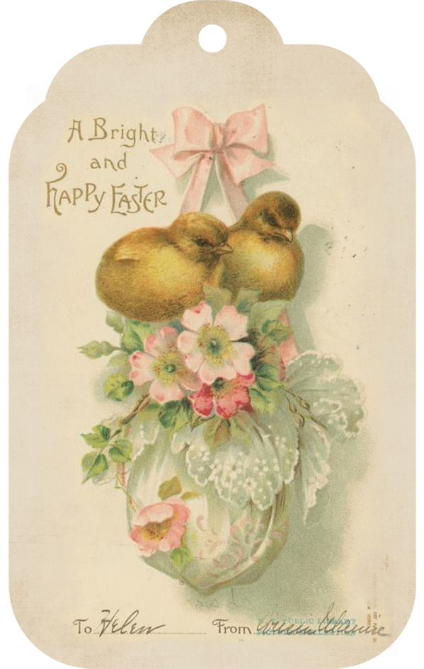 Shabby Art Boutique Vintage Easter Tag