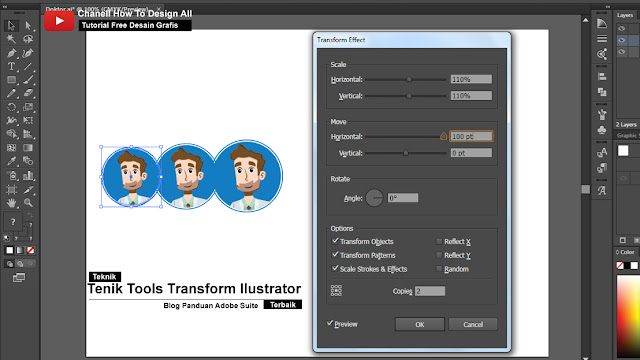 Fungsi Transform Adobe Illustrator Lengkap, Tutorial adobe illustrator,