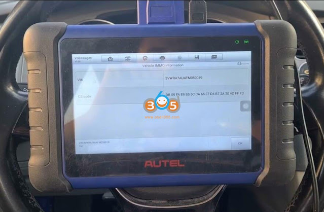 Add VW Golf7 MQB48 Key with Autel IM508 6