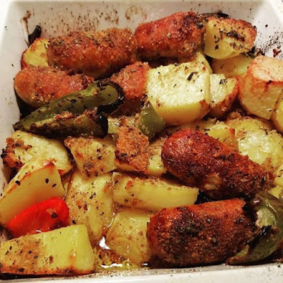 Baked Sausage Peppers and Potatoes