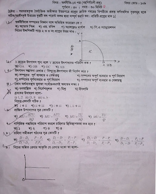 HSC Economics 1st Paper Examination Syllabus