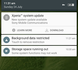 Sticky notification preview