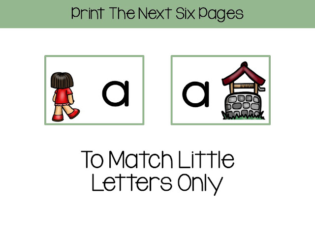 Alphabet Matching Centers With a Jack and Jill Theme