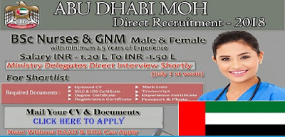 ABU DHABI MOH DIRECT RECRUITMENT-2018 