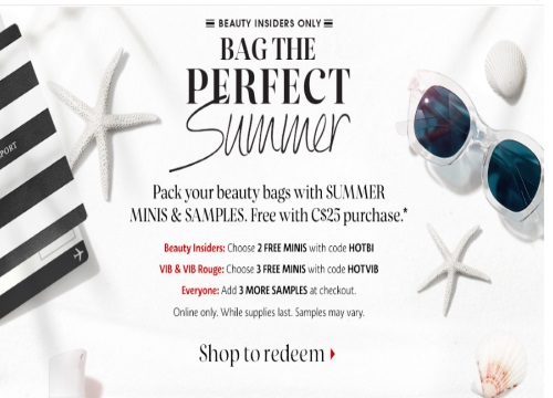 Sephora Bag of Perfect Summer Samples Promo Code