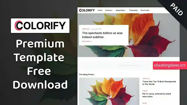 colorify premium blogger template