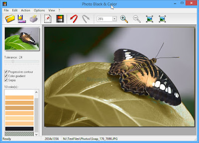 برنامج ازالة الالوان من جزء معين من الصور المجاني Photo Black and Color 1.0