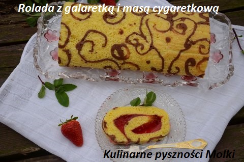 Rolada z galaretką i masą cygaretkową