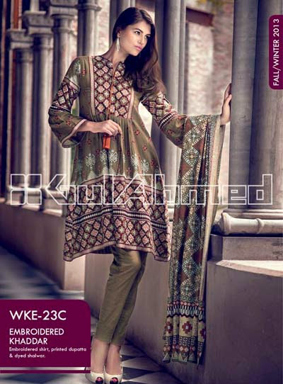 Gul Ahmad For Women2013-2014 | New Winter Fall Dresses 2013-2014 By Gul Ahmad For Women