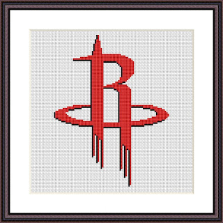 Houston Rockets logo cross stitch pattern - Tango Stitch