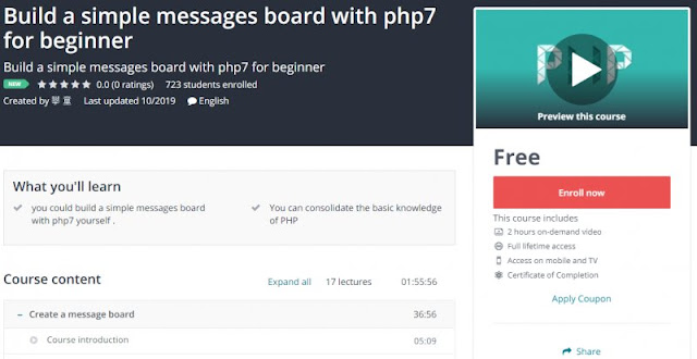 [100% Free] Build a simple messages board with php7 for beginner