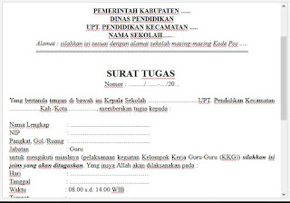  Kami admin blog  gerah  hendak memberikan sebuah contoh surat guru  yg dibuat oleh kep Contoh Surat Tugas Guru dari Kepala Sekolah