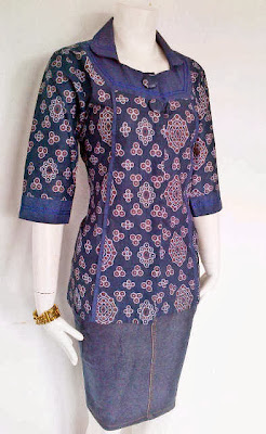 Desain Baju Batik Wanita Modis Modern Terbaru