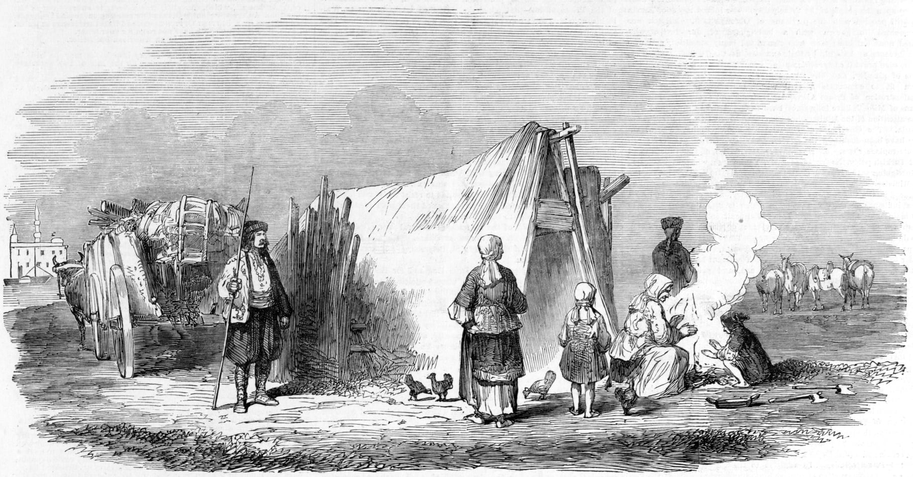 Волоська родина . Ілюстрація з лондонської газети за 1854р