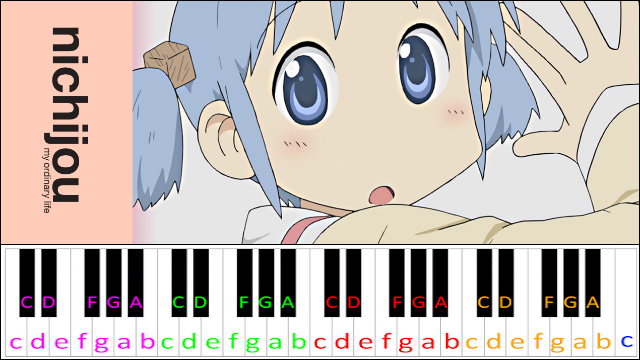 Hyadain no Kakakata Kataomoi C (Nichijou OP 1) Piano / Keyboard Easy Letter Notes for Beginners