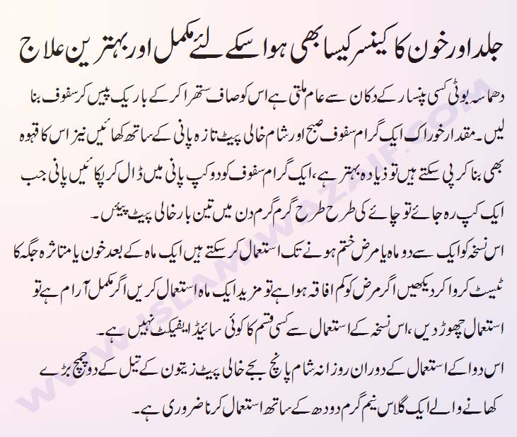Cancer Ka Desi Ilaj In Urdu IslamiWazaif
