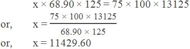 x × 1562.50 × 160 = 1500 × 25 × 100 or,	x = "1500 × 25 × 100" /"1562.50 × 160"   or,	x = 15