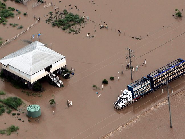 Aerial photo taken on December 31, 2010 showing the extent of the flooding