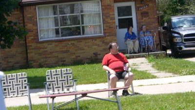 lonely guy at the parade, memorial day parade