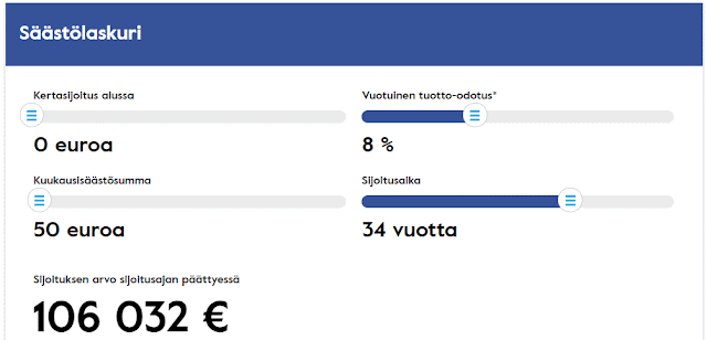 Korkoa korolle säästölaskuri