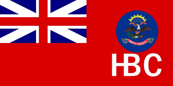 Hudson Bay Company Map. North Dakota HBC Flag