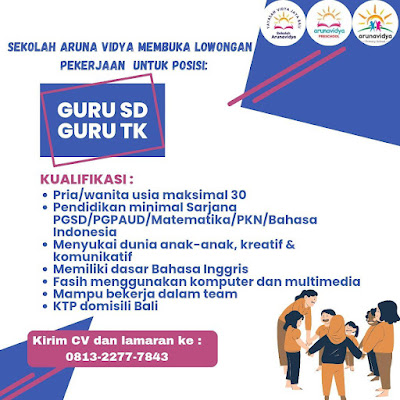 Loker Guru SD dan TK di Sekolah ArunaVidya