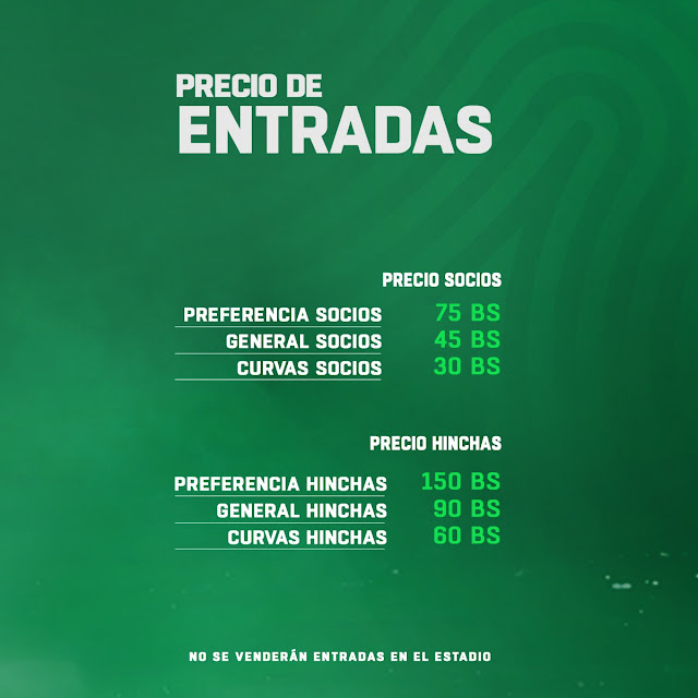 Ventra de Entradas Oriente Petrolero vs Tacuary