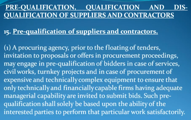 Pre-Qualification and Dis-Qualification Rules under PPRA for Procurement