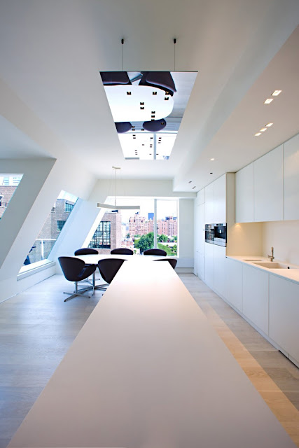 Photo of dinning room in one of the modern New York penthouses
