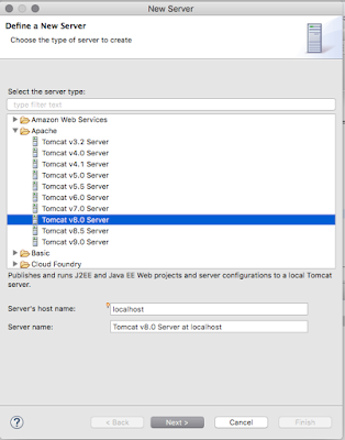 adding tomcat 8.0 server in eclipse